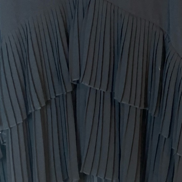 ZARA Pleated Black Dress Casual Party Festival Cowgirl Medium Spring Vacation - Picture 4 of 4